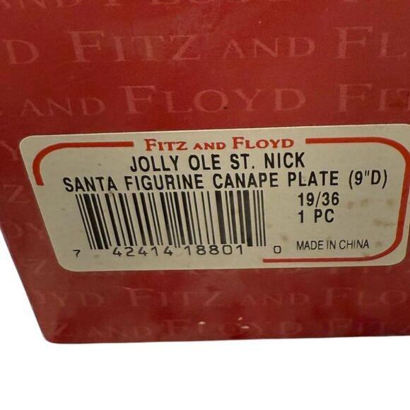 Fitz and Floyd Santa Claus Holiday Plate - Red and White - Picture 4 of 10
